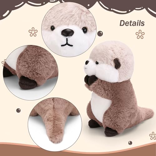Riuhot Cute Otter Plush Soft Plushie Toy Stuffed Animal Birthday Gift for Kids Children Girls Boys 9.8 Inch Sea Otter Stuffed Animals - Image 4