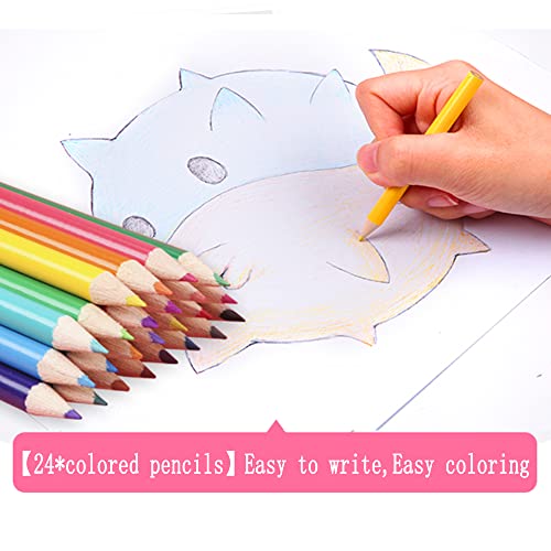DLUCKY 208 PCS Art Supplies, Drawing Art Kit for Kids Adults Art Set with Double Sided Trifold Easel, Oil Pastels, Crayons, Colored Pencils, Watercolor Pens Gift for Girls Boys Artist,Pink - Image 4