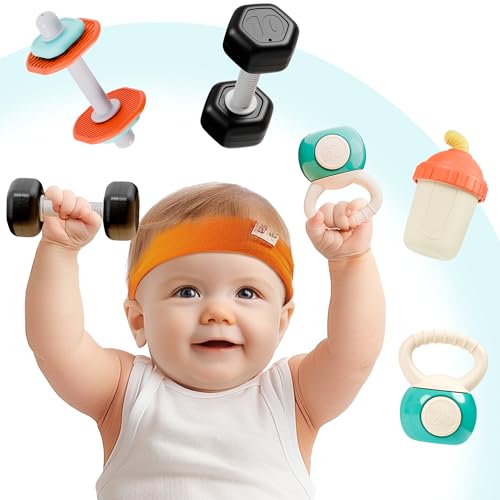 iPlay, iLearn Baby First Gym Rattle Set, Infant Dumbbell Weights ...