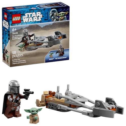 LEGO Star Wars The Mandalorian & Grogu’s Speeder Bike Building ...