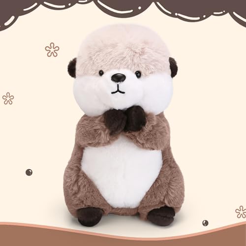 Riuhot Cute Otter Plush Soft Plushie Toy Stuffed Animal Birthday Gift for Kids Children Girls Boys 9.8 Inch Sea Otter Stuffed Animals - Image 2