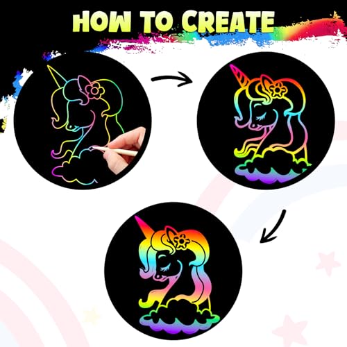 ZMLM 165 Pcs Rainbow Scratch Paper Art Notes - Crafts for Kids Ages 4-8, Classroom Prizes, 1st 2nd 3rd Grade School Activity Bulk, End of Year Student Gifts from Teacher - Image 3