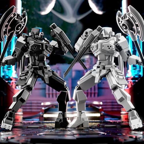 MMXBGS 2er Set T13 Action Figure, Assembly Completed Shield Warrior Titan 13 Action Figures, Multi-Jointed Movable Action Figure, Lucky 13 Robot, Desktop Decorations for Game Lovers Toy (Gray+Black) - Image 4
