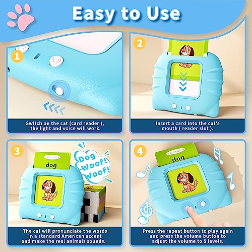 Aullsaty Toddler Toys Talking Flash Cards for 1 2 3 4 5 6 Year Old Boys and Girls, Autism Sensory Toys for Autistic Children, Learning Educational Montessori Speech Therapy 248 Sight Words Kids Gifts - Image 2