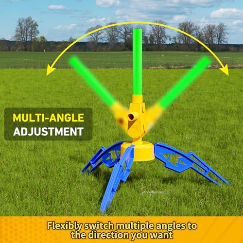 Otoseth Toys Rocket Launcher for Kids - Launch up to 100 Ft, 8 Multi-Color Foam Rockets & Adjustable Launch Stand, Kids Outdoor Toys, Age 3+ - Image 4