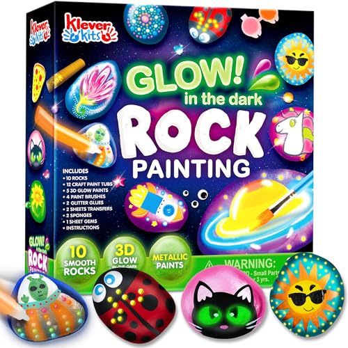 Rock Painting Kit- Glow in The Dark Rock Kit, Arts ...