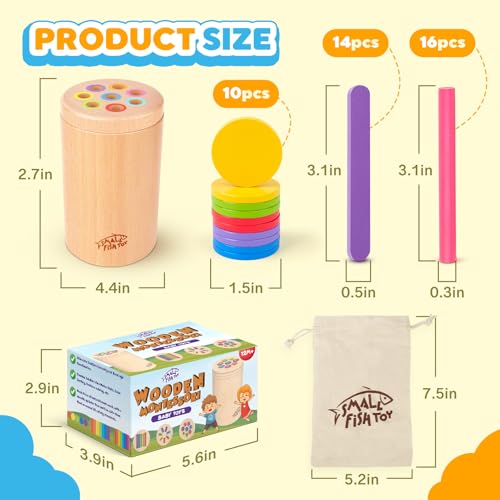 Wooden Montessori Baby Toddler Toys: 3 in1 Learning Fine Motor Preschool Toys, Educational Color Sorting Fidget Sensory Toys for Toddlers 1-3, Cause And Effect Boys Girls Gifts 12-18 Month Old - Image 5