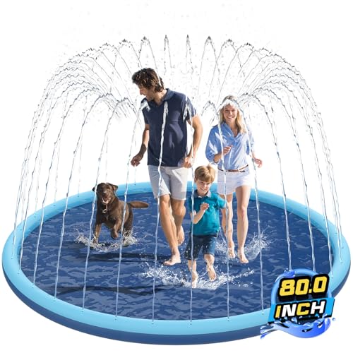 Non-Slip Splash Pad for Kids and Dog, 80