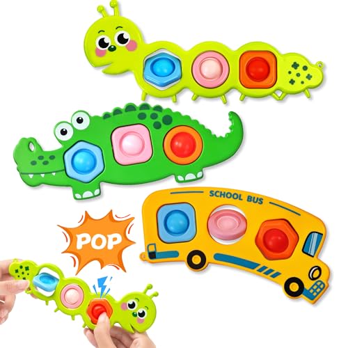 3PC Fidget Popper Sensory Toys Airplane Travel Activities for Toddlers ...