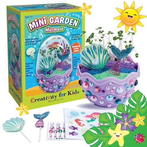 Creativity for Kids Mini Garden: Mermaid Terrarium Kit - Mermaid ...