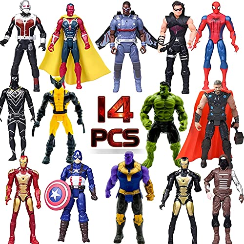 MUKSSE 14 pcs Big Set Superhero Action Figures – Collectible ...