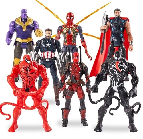 Set of 7 pcs Superhero Toys, Collectible Action Figures 7-Inch ...